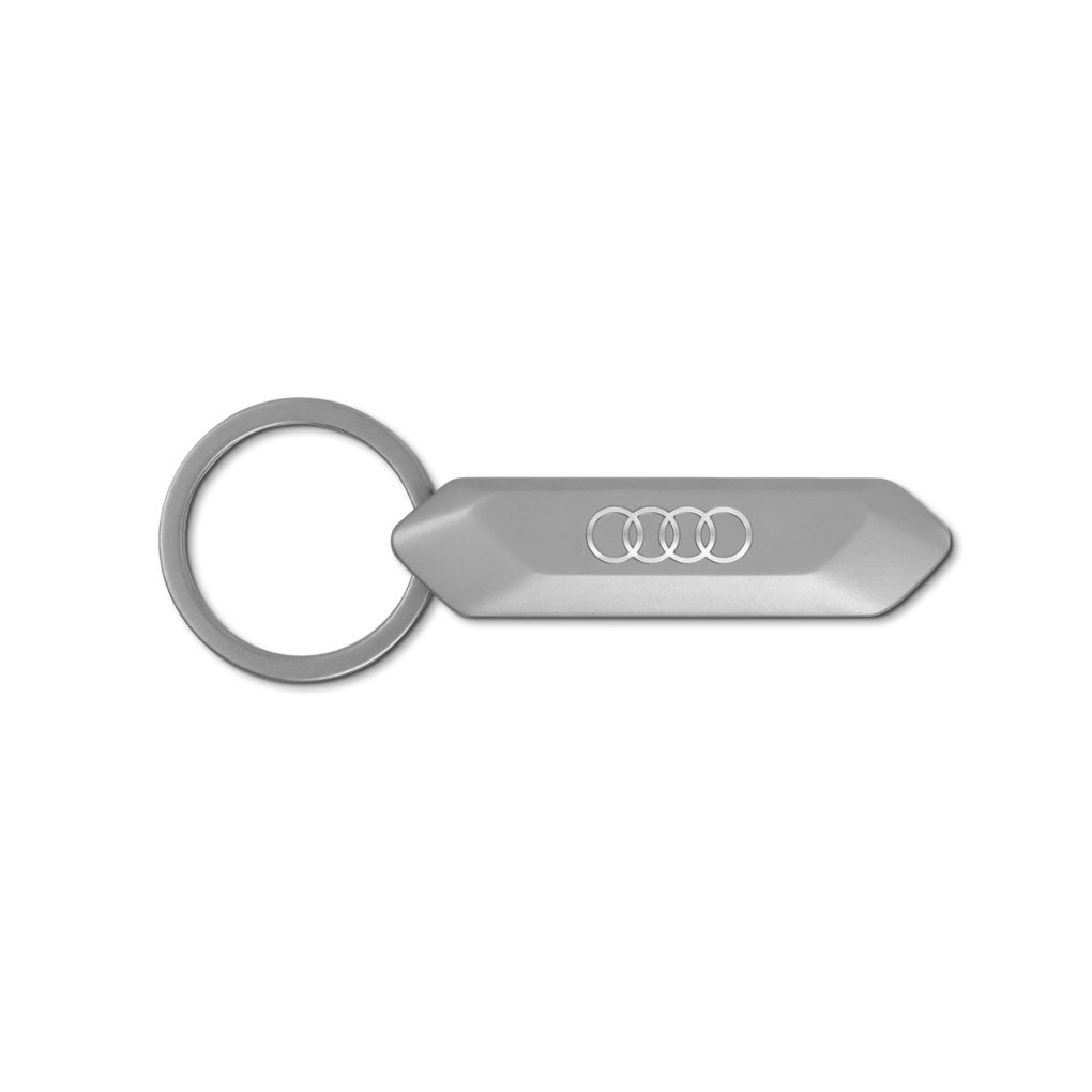 Přívěsek na klíče Audi z nerezové oceli, stříbrný